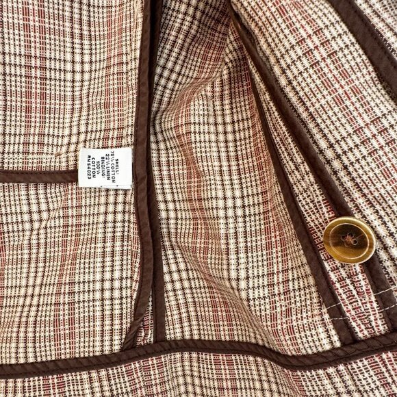 Banana Republic Linen Cropped Plaid Cotton Jacket - Picture 6 of 8
